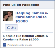 Like Helping James & Carolanne Raise $1000